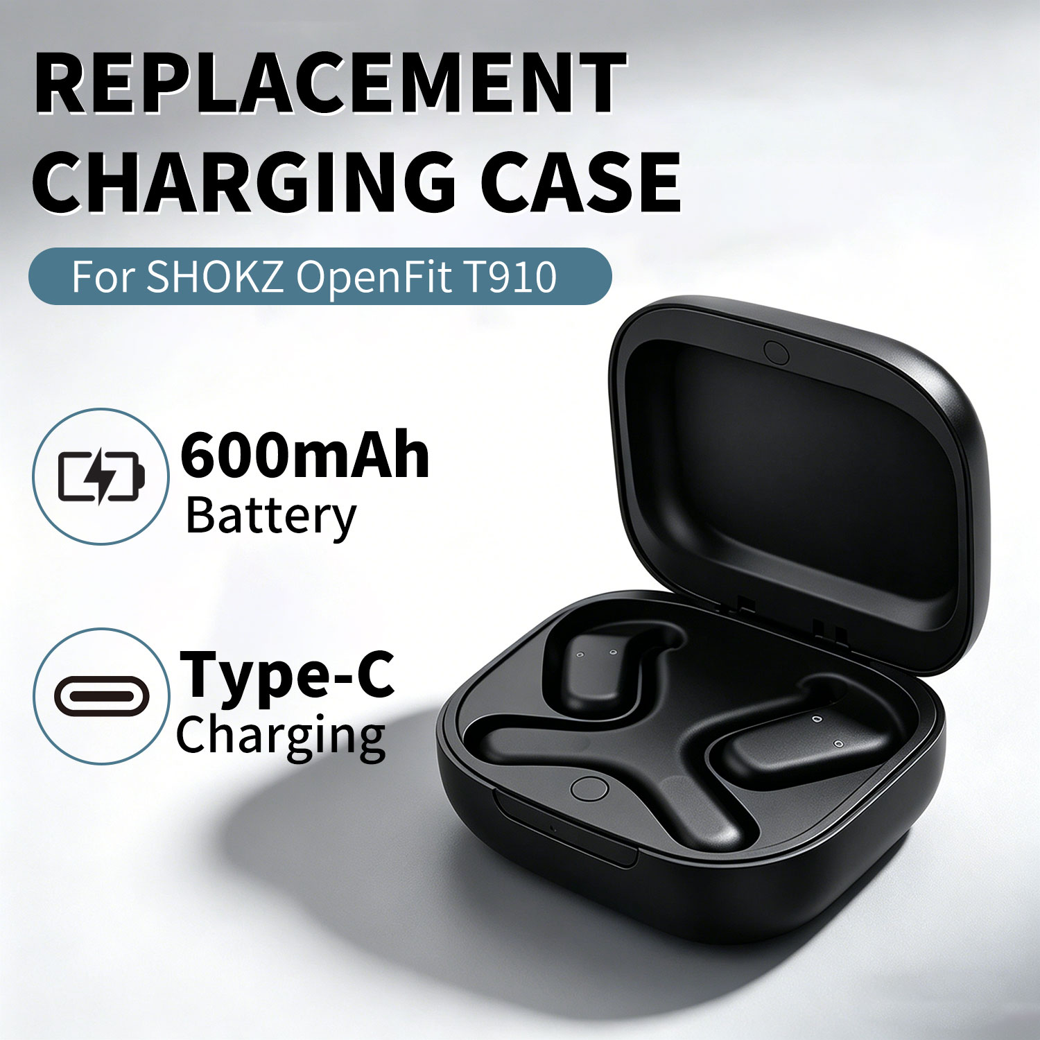 Battery Case Storage - 交換用充電ケース SHOKZ OpenFit T910 ワイヤレス Bluetooth