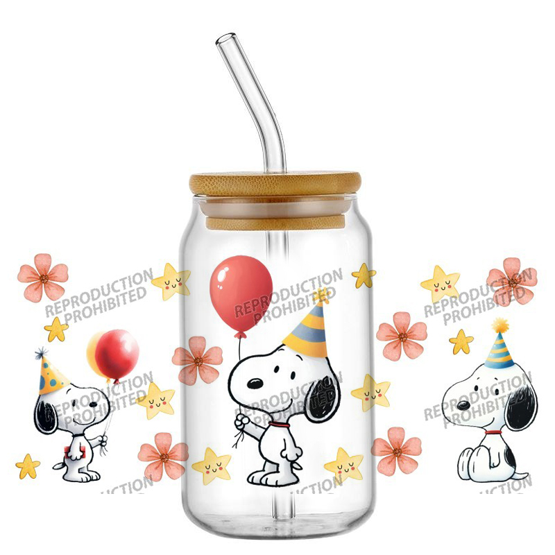 人気の可愛い犬の誕生日おめでとう絵画 16オンス UV DT - Rdta Tank Glass のレビューと価格