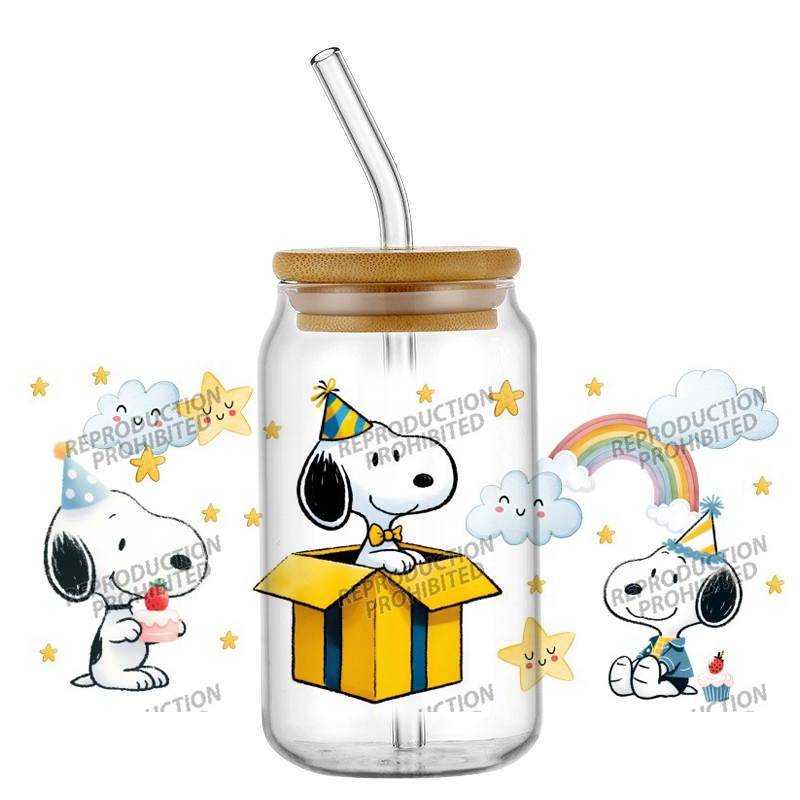 人気の可愛い犬の誕生日おめでとう絵画 16オンス UV DT - Rdta Tank Glass のレビューと価格