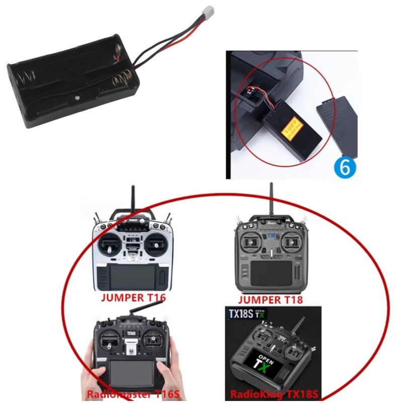RadioMaster TX16S 2S 18650バッテリ - Battery Case Storage のレビューと価格