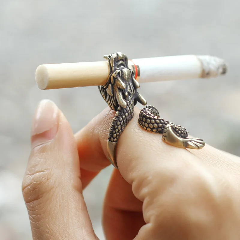 レトロドラゴンタバコホルダーリングラックフィンガークリップブ - Vape Ring のレビューと価格